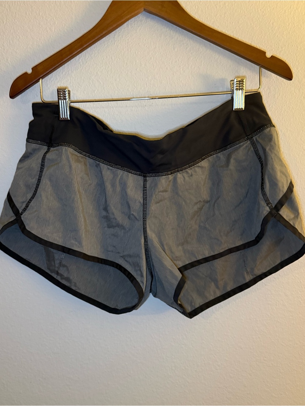 lululemon athletica Gray Athletic Shorts with Black Trim